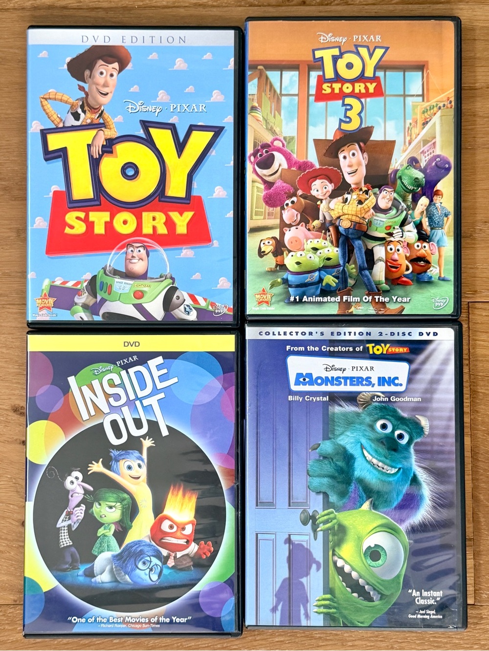 Disney Pixar Movie DVD Lot Bundle Toy Story 1 & 3 Inside Out Monsters Inc Family
